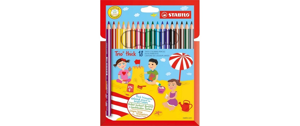 STABILO trio dick swano étui de 18 crayons de couleur larges