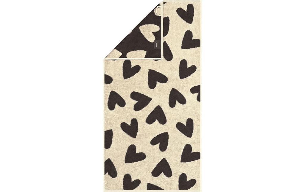 Cawö Serviette de douche Heart Beats 70 x 140 cm, Gris