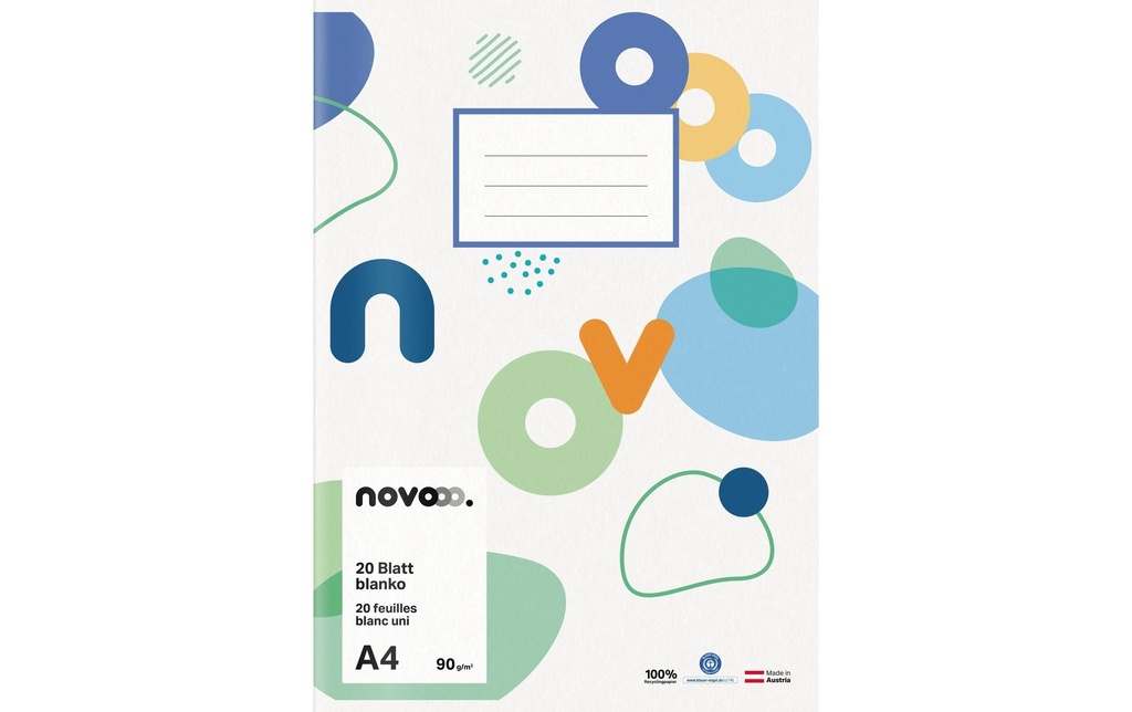 novooo. Cahier d'école A4, vierge 90g 20 Pièce/s