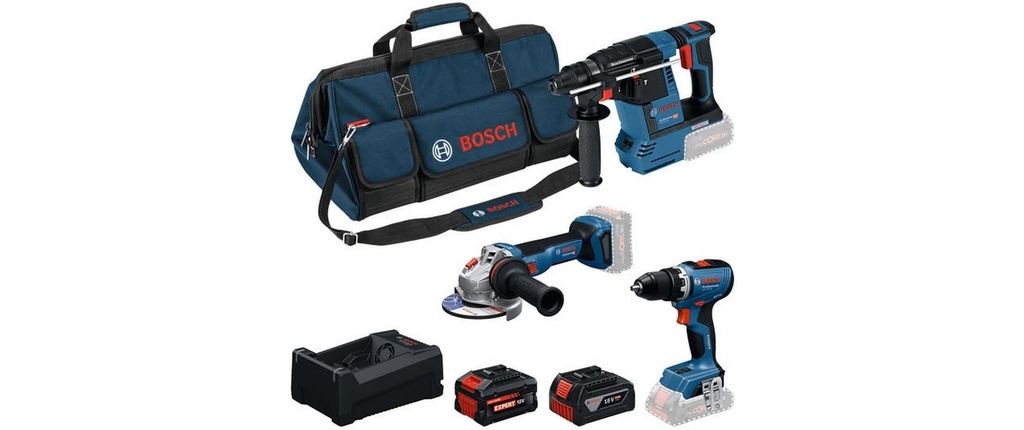 Bosch Professional Set di utensili per batteria GSR + GWS + GBH + GBA