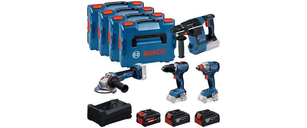 Bosch Professional GSR 18 V-65 + GDX 18 V-285 + GBH 18 V-26 + GWS 18 V-11