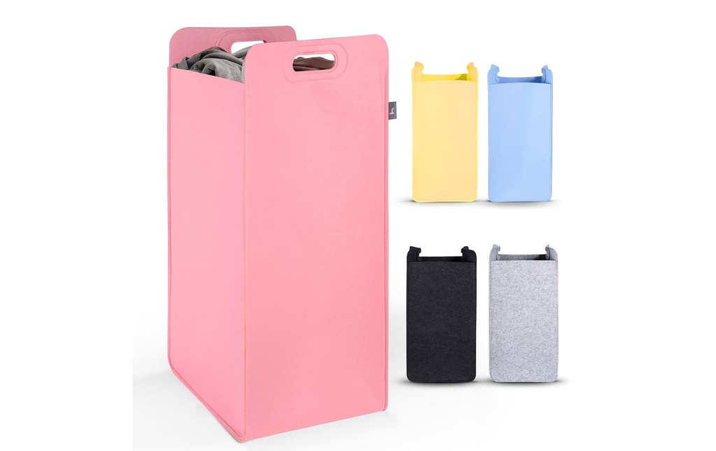 Hennez Corbeille à linge Katy 75 l Rose