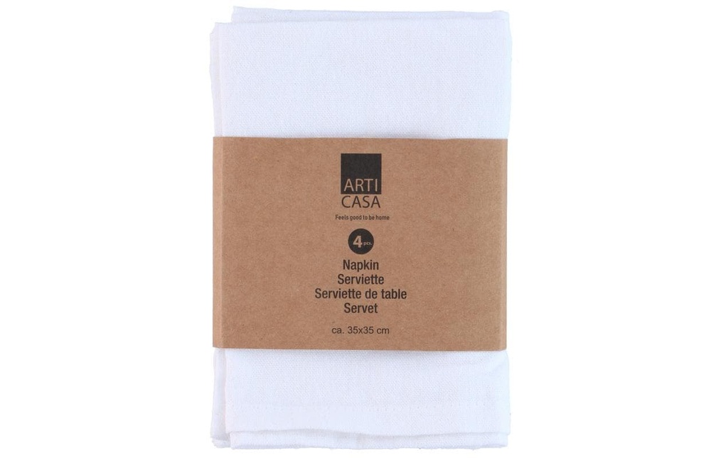 Arti Casa Serviettes de table 35 x 35 cm, Blanc