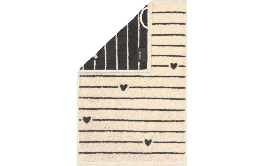 Cawö Serviette pour invité Heart Beats 30 x 50 cm, Gris