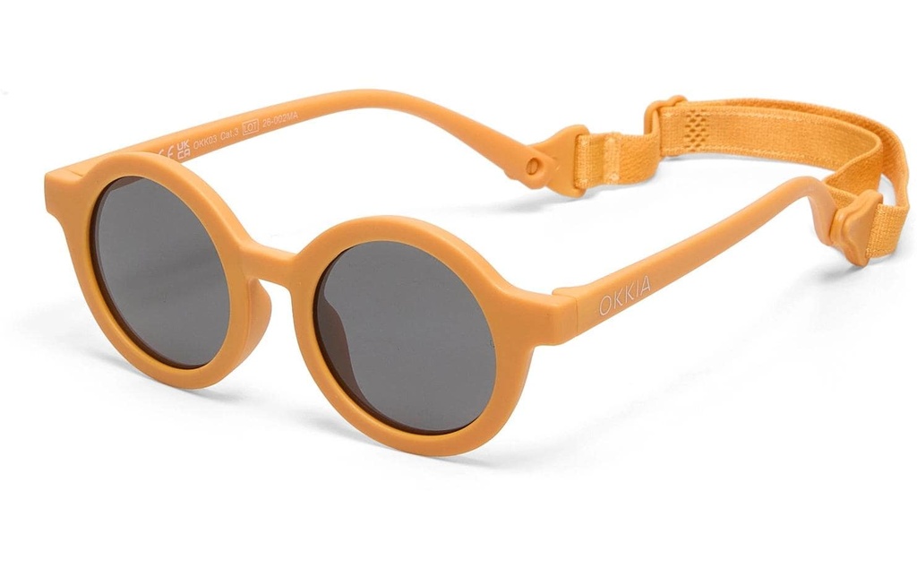 OKKIA Lunettes de soleil pour enfants Tondo 3-5 ans Coucher de soleil jaune