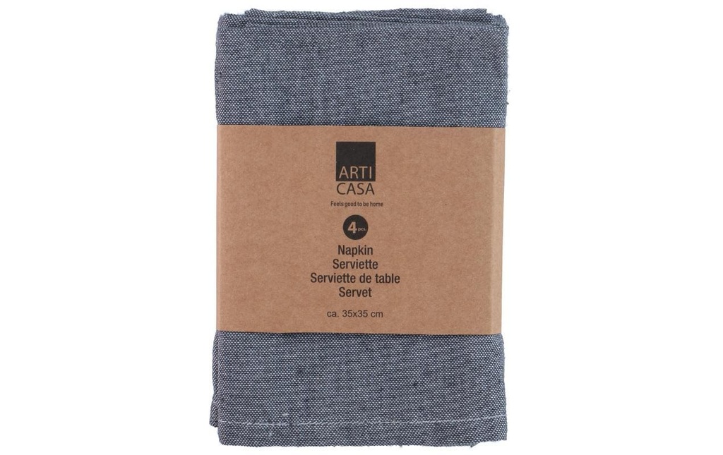 Arti Casa Serviettes de table 35 x 35 cm, Gris foncé
