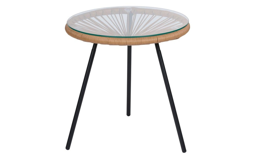 Arti Casa Table Acapulco Verre Métal Rond 45 x 45 cm