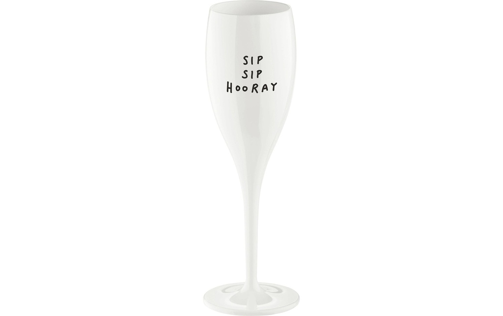 Koziol Verre à champagne Sip Sip Hooray 100 ml, 1 Pièce/s, Blanc