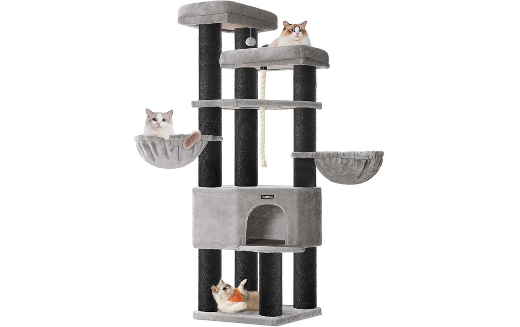 Feandrea Large Multi-Tier Cat Tree 55 x 55 x 195 cm