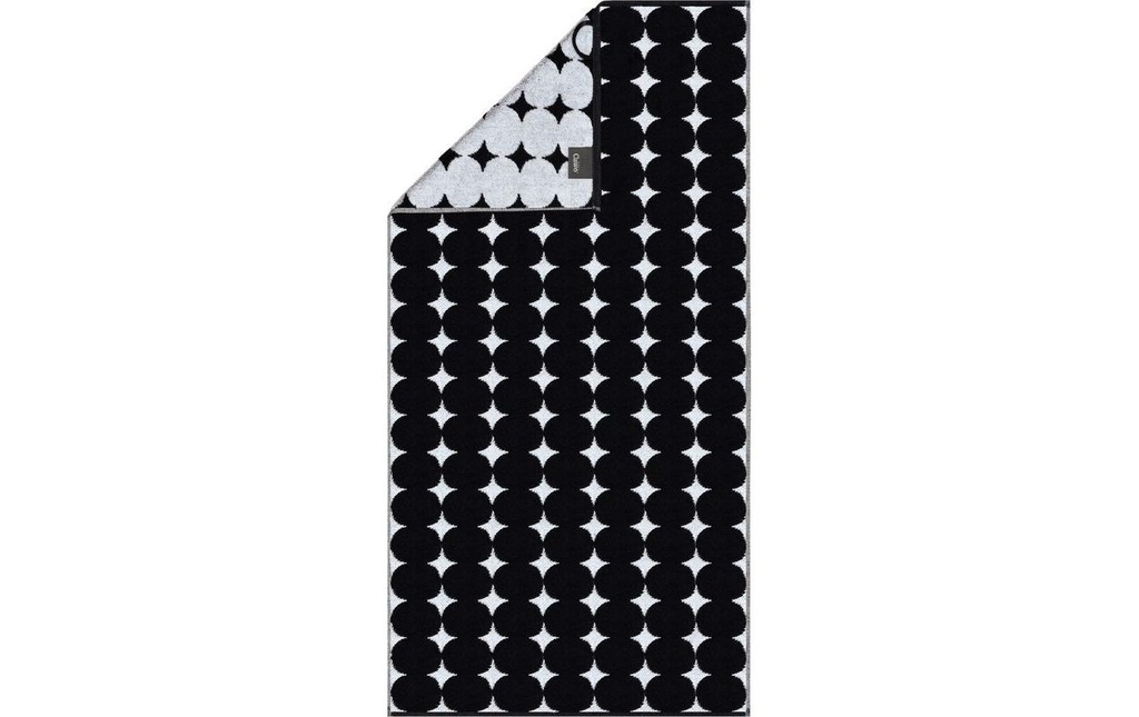 Cawö Serviette Bubbles 50 x 100 cm, Noir/Blanc