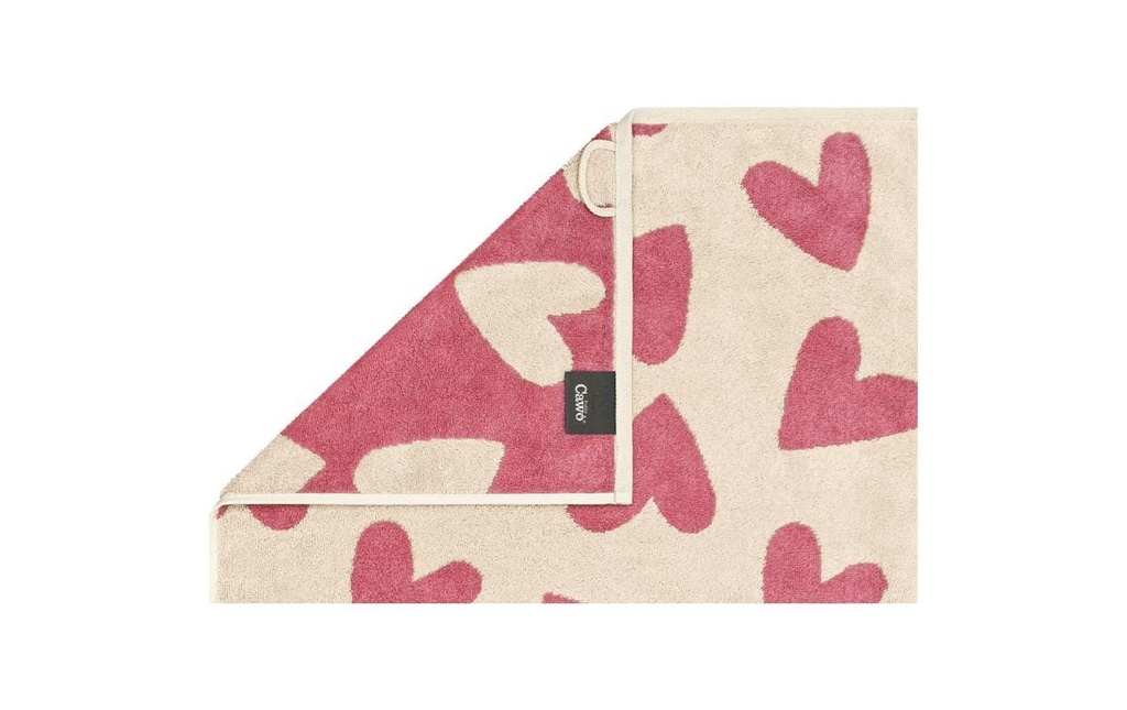 Cawö Serviette Heart Beats 50 x 100 cm, Rose