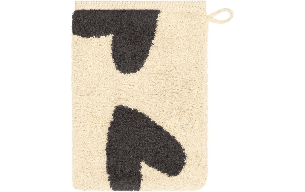 Cawö Gant de toilette Heart Beats 16 x 22 cm, Gris