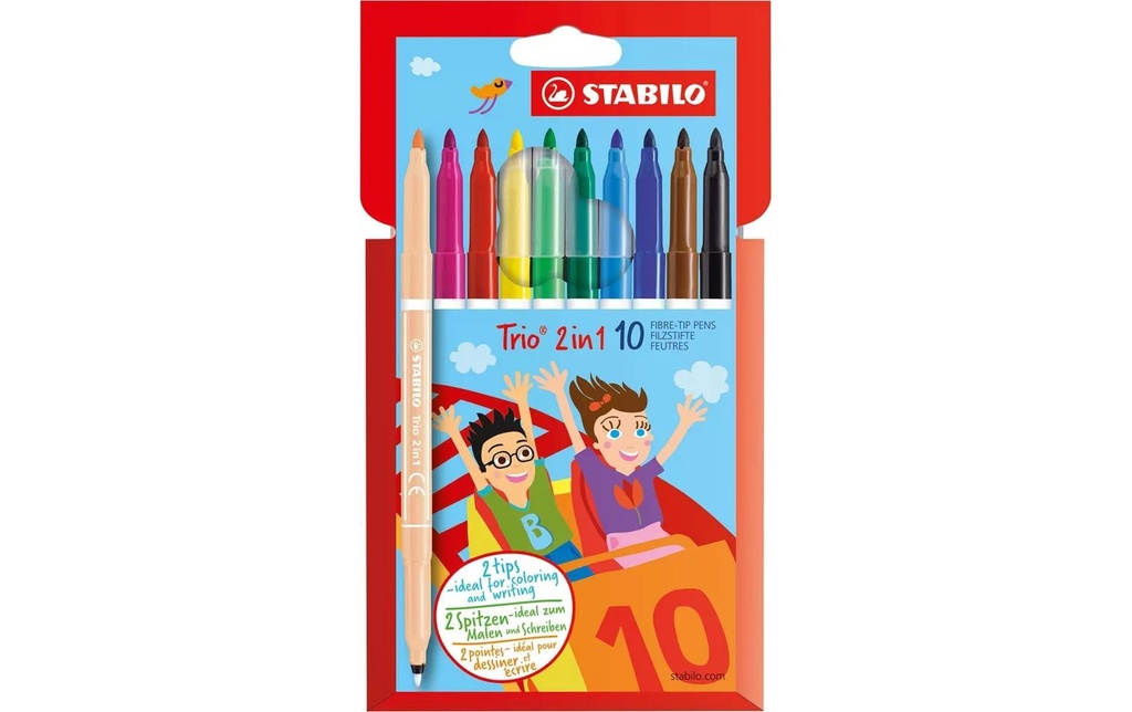 STABILO Crayon coul.TRIO 2 en 1 Kids (10 pces)