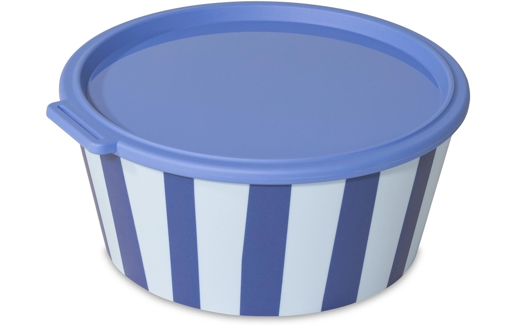 Koziol Coupe Nora Stripes mit Deckel 1 Pièce/s, Bleu/Blanc