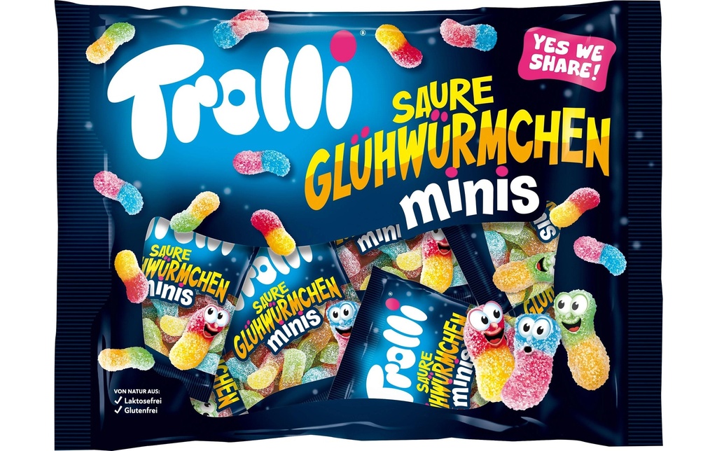 Trolli Bonbons gommeux Lucioles acidulées Minis 200 g