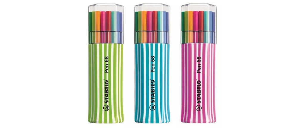 STABILO Pen 68 single pack feutre de couleur, étui de 15