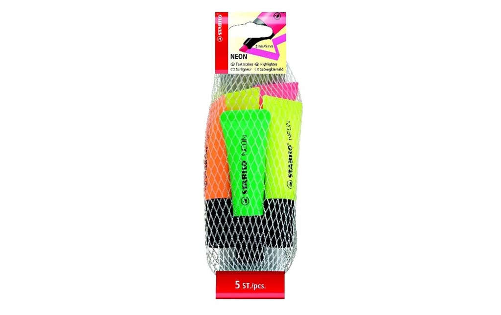 STABILO Marqueur lumineux NEON, filet filet de 5