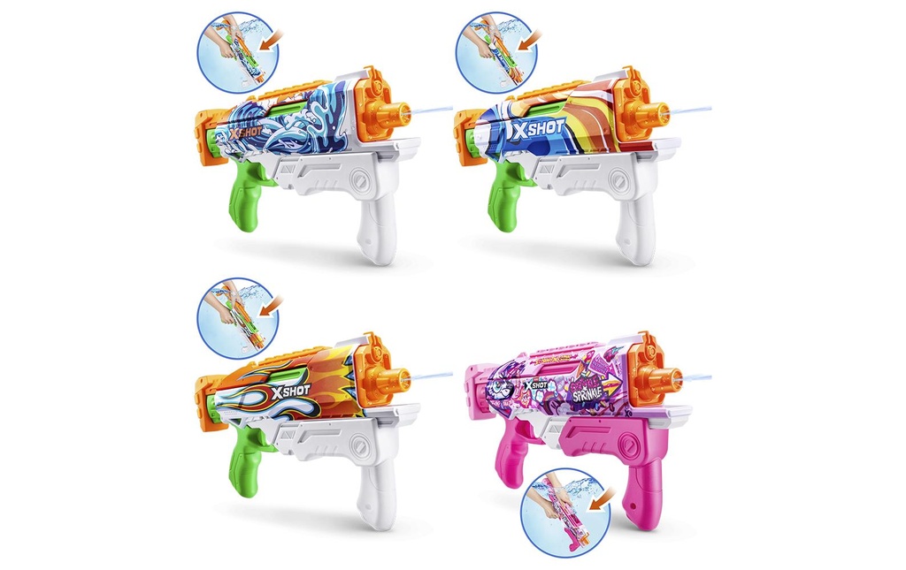 X-Shot Pistolet à eau Peaux Fast-Fill Hyperload Series 1, assorti