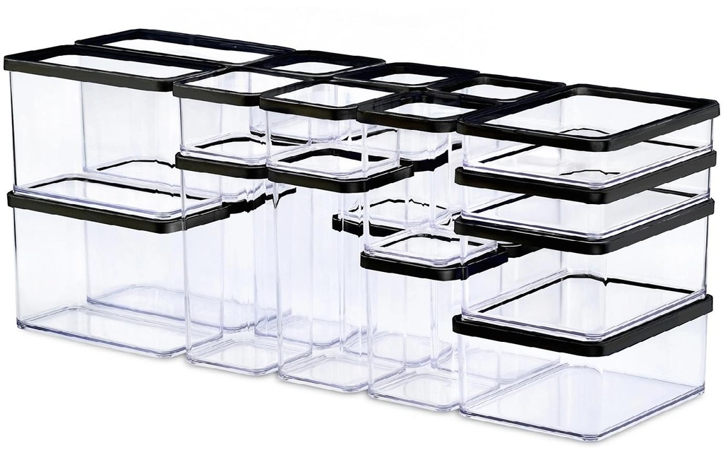Rotho Set Premium boîtes 24 pcs. Loft 27 l, Noir