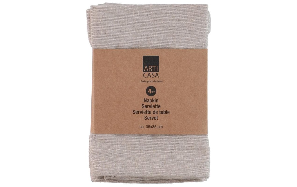 Arti Casa Serviettes de table 35 x 35 cm, Beige rayé