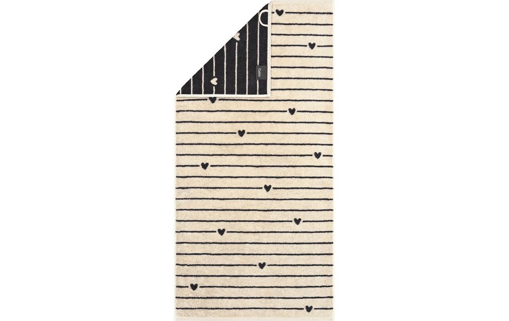Cawö Serviette de douche Heart Beats 70 x 140 cm, Gris