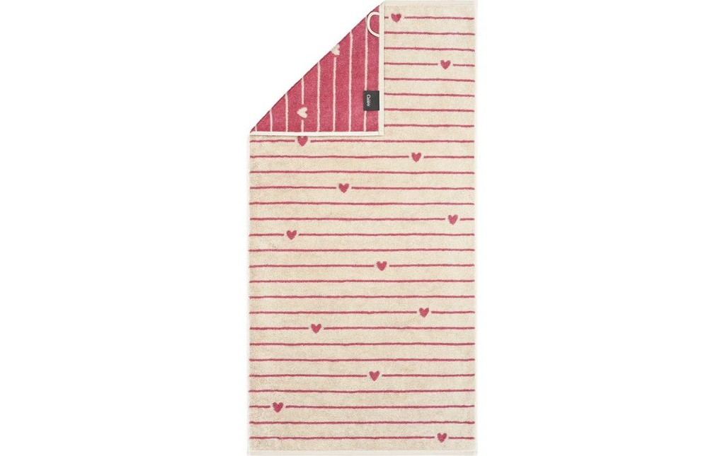 Cawö Serviette de douche Heart Beats 70 x 140 cm, Rose