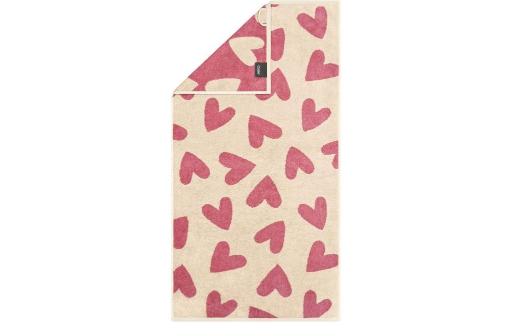Cawö Serviette de douche Heart Beats 70 x 140 cm, Rose