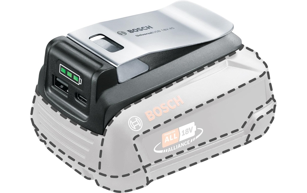 Bosch UniversalUSB 18 V-45 Adaptateur USB rechargeable avec fonction powerbank