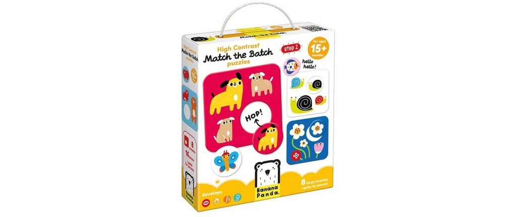 Banana Panda Puzzle High Contrast Match the Batch 16 pièces 8 puzzles