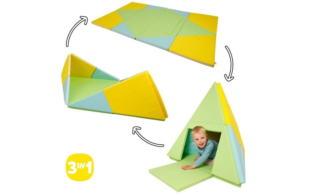alldoro Tapis de jeu 3 en 1 pliable en tipi et bateau 182 x 105 cm