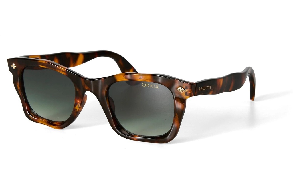 OKKIA Lunettes de soleil Seletti Dakota Classic Havanna, Green lens