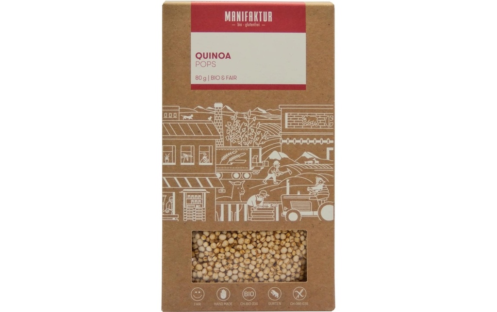 Manifaktur Pops de quinoa, sans gluten 80 g