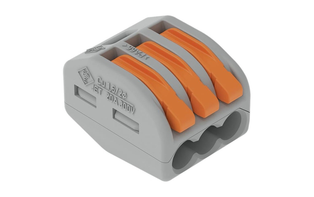 WAGO Borne à fiche CLASSIC 3 x 0.08-4 mm², 5 pièces