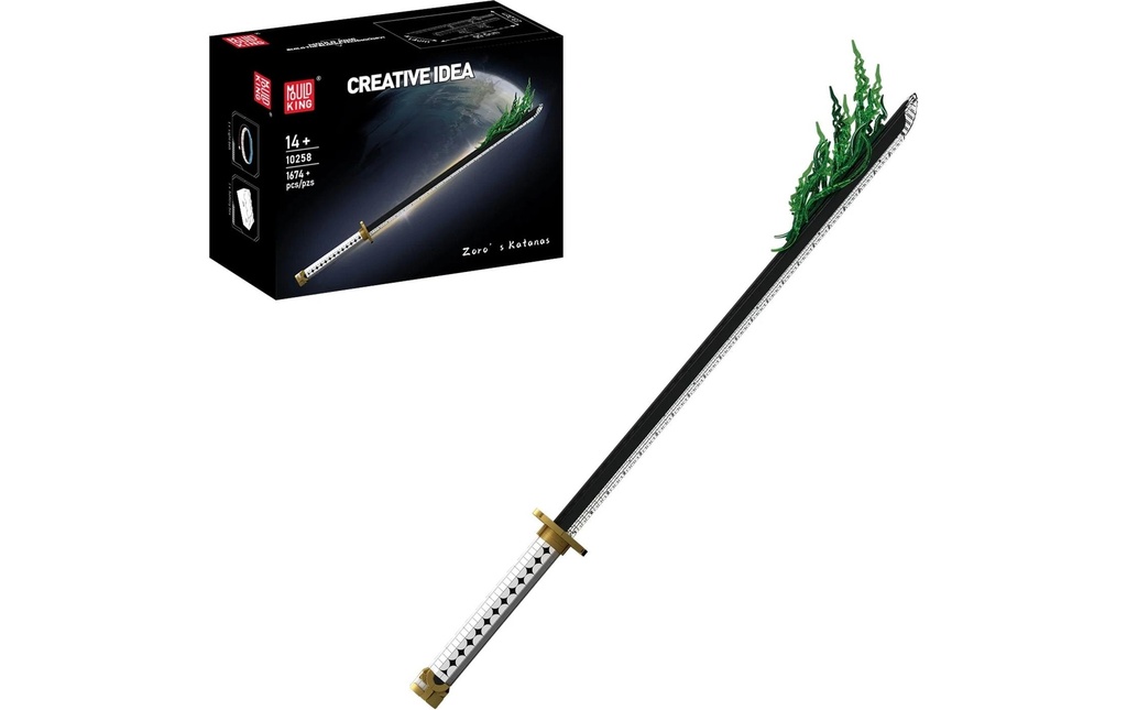 Mould King Le katana de Zoro 1 Pièces à effet énergétique vert émeraude 99.5 cm