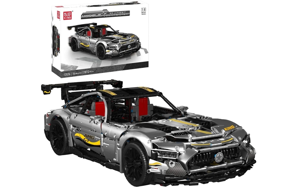Mould King Quick Sliver Modèle de voiture de sport à l'échelle 1:8 argent