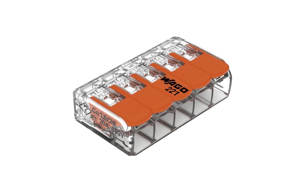 WAGO Borne à fiche COMPACT 5 x 0.14-4 mm², 8 pièces