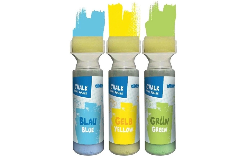 alldoro Roulette à craie Craie liquide Roller Jaune Vert Bleu