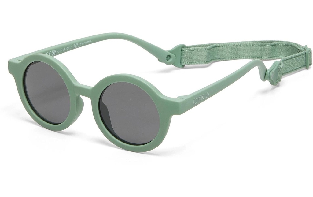 OKKIA Lunettes de soleil pour enfants Tondo 3-5 ans Green Sage
