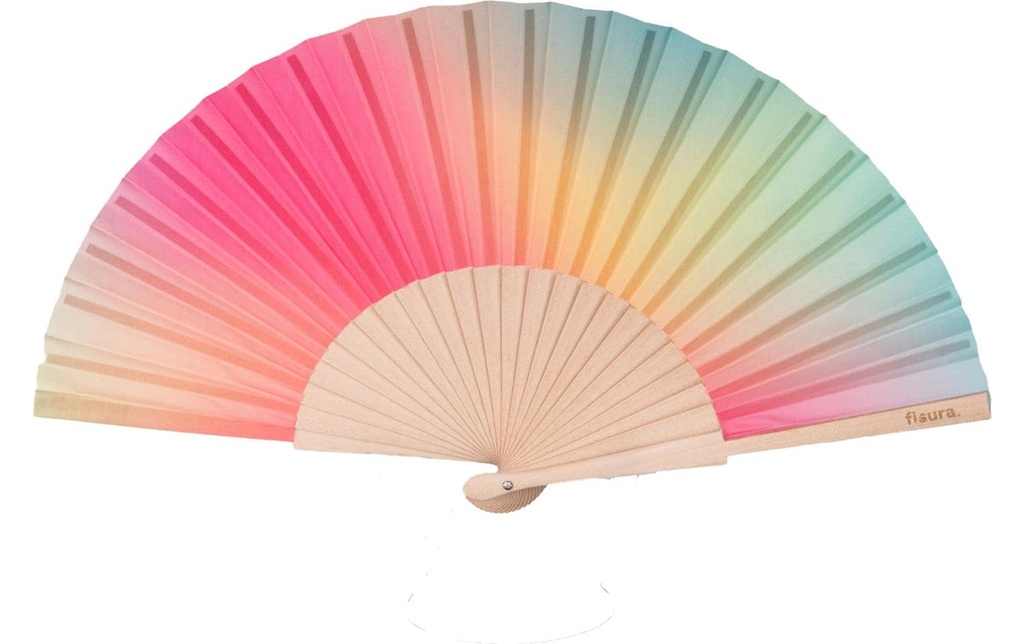 Fisura Éventail à main Gradient Rose/vert