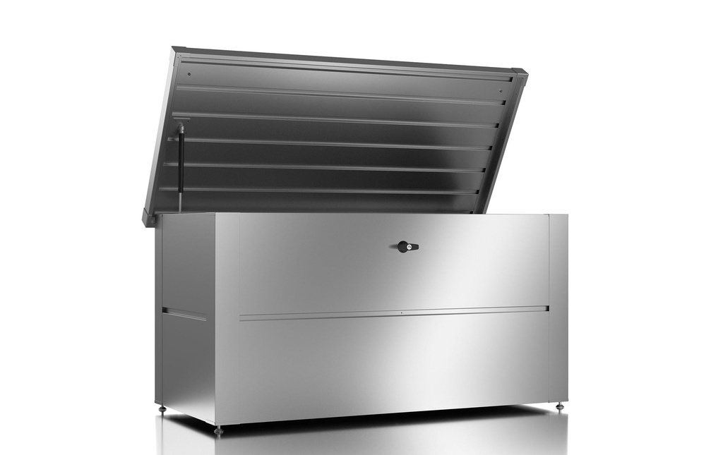 Colibri Coffre de jardin S avec serrure, 135 x 65 x 73 cm, Argenté