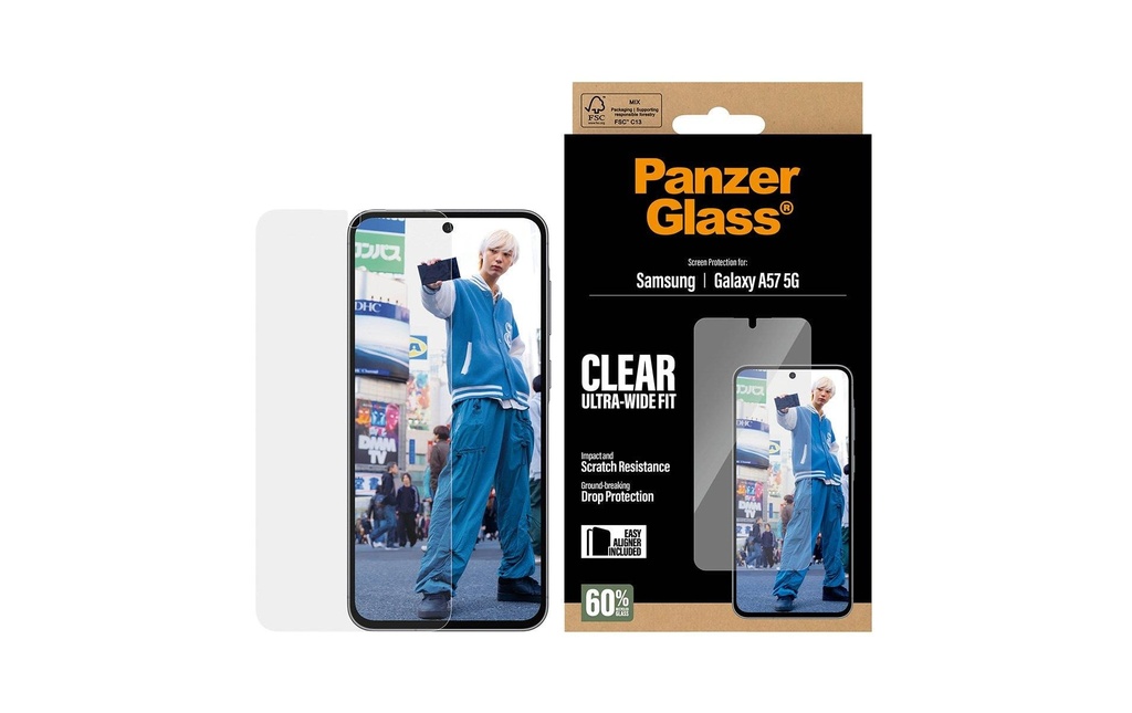 Panzerglass Protection d’écran Ultra Wide Fit Privacy Galaxy A57 Clear Glass