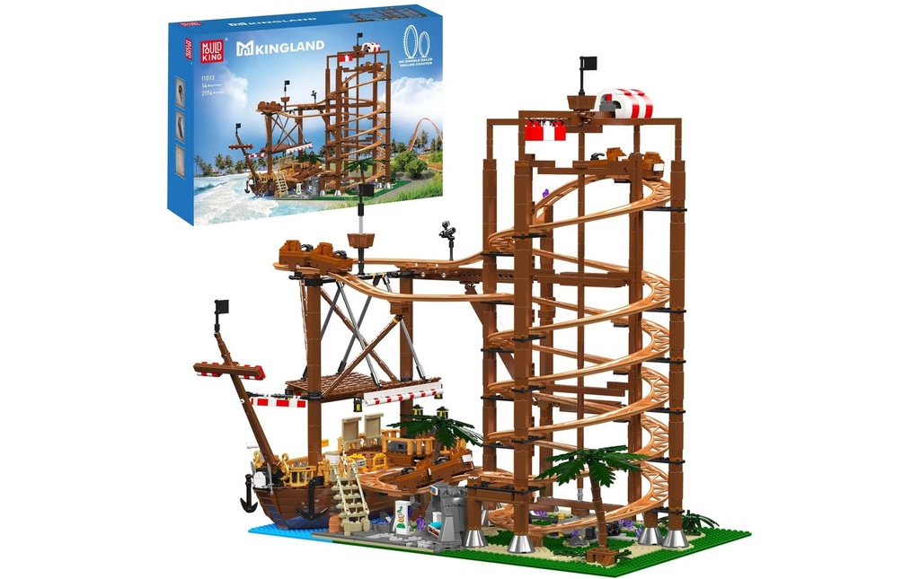 Mould King Double Helix Rollercoaster avec moteur électrique