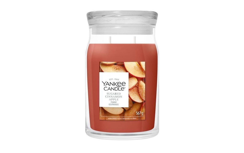 Yankee Candle Signature Bougie parfumée Sugared Cinnamon Apple Signature Large Jar