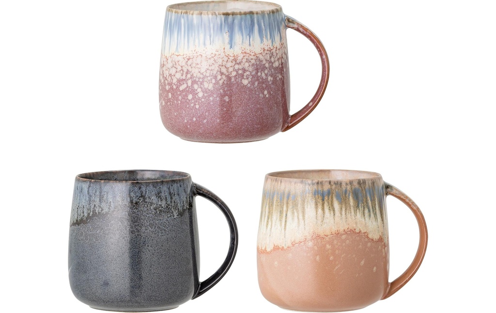 Bloomingville Tasse à thé Cloe 380 ml, 3 Pièce/s, Bleu