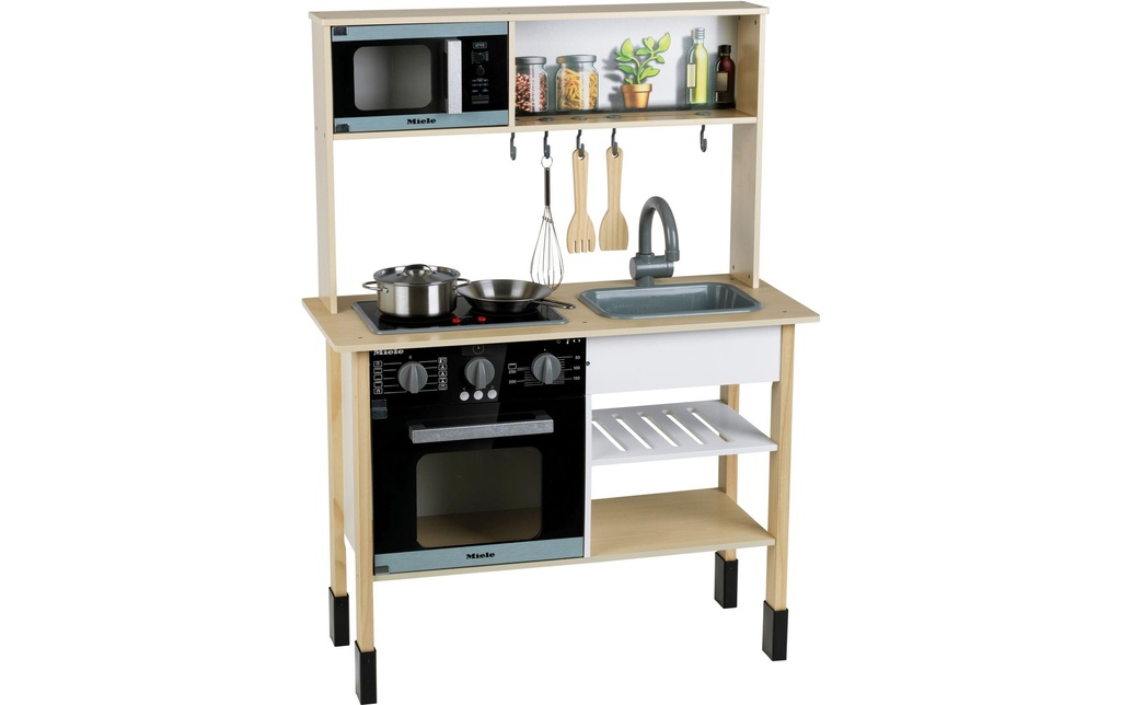Klein-Toys Cuisine pour enfant Miele Bois MDF midi blanc Table de cuisson Son Lumière