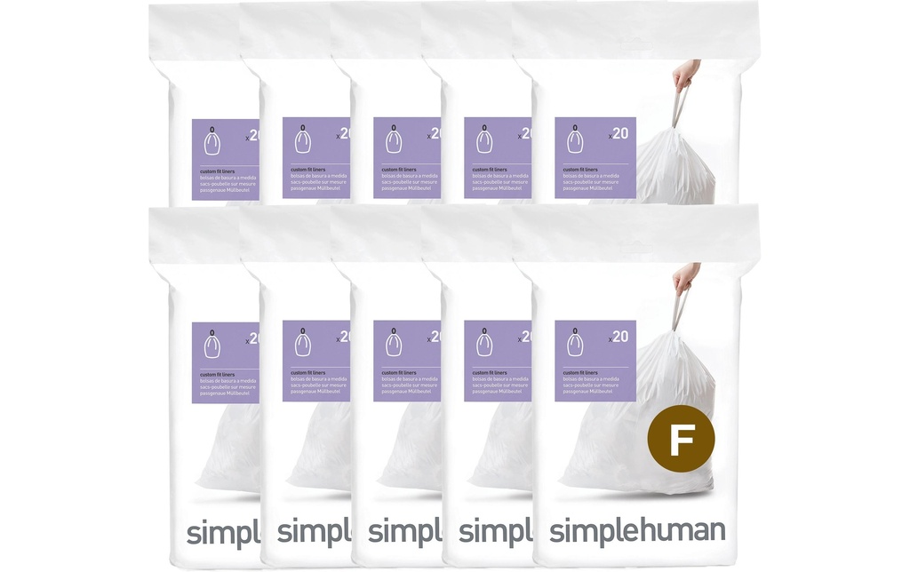 Simplehuman Sacs poubelle Code F, 30 l, 200 pièces