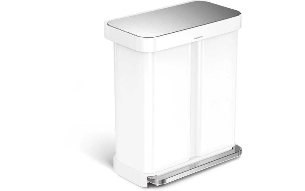 Simplehuman Poubelle Step Can 34+24 l Blanc