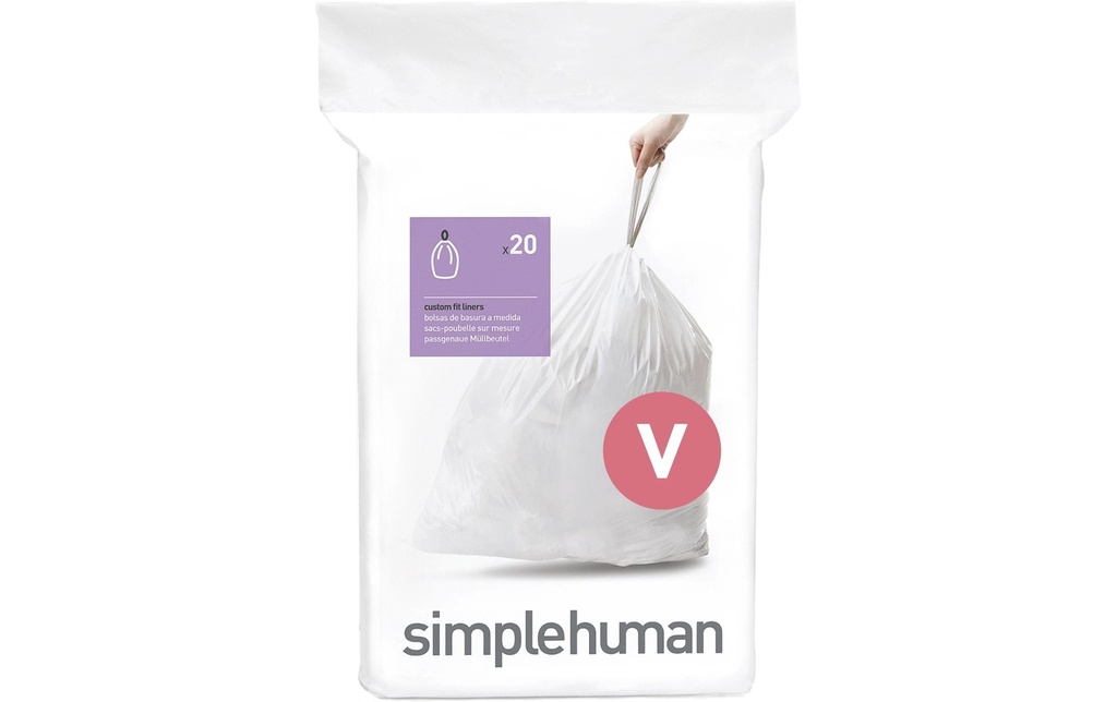 Simplehuman Sacs poubelle Code V, 16-18 l, 100 pièces