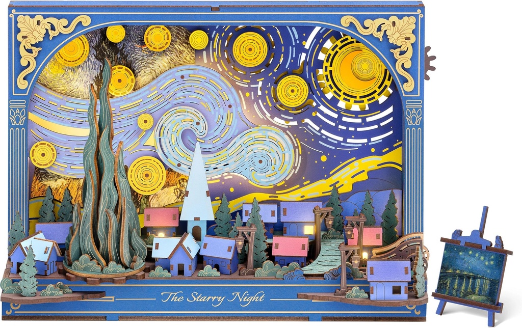Rowood Kits de montage The Starry Night Art mural avec éclairage LED