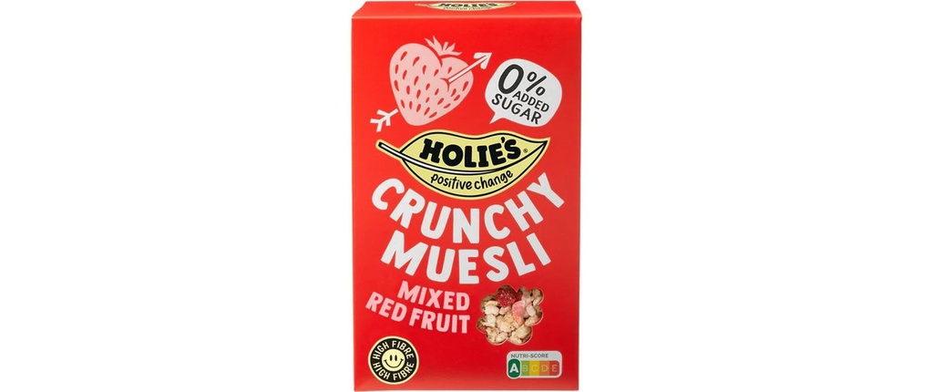 Holie's Muesli croustillant Fruits rouges Fraises et framboises 400 g